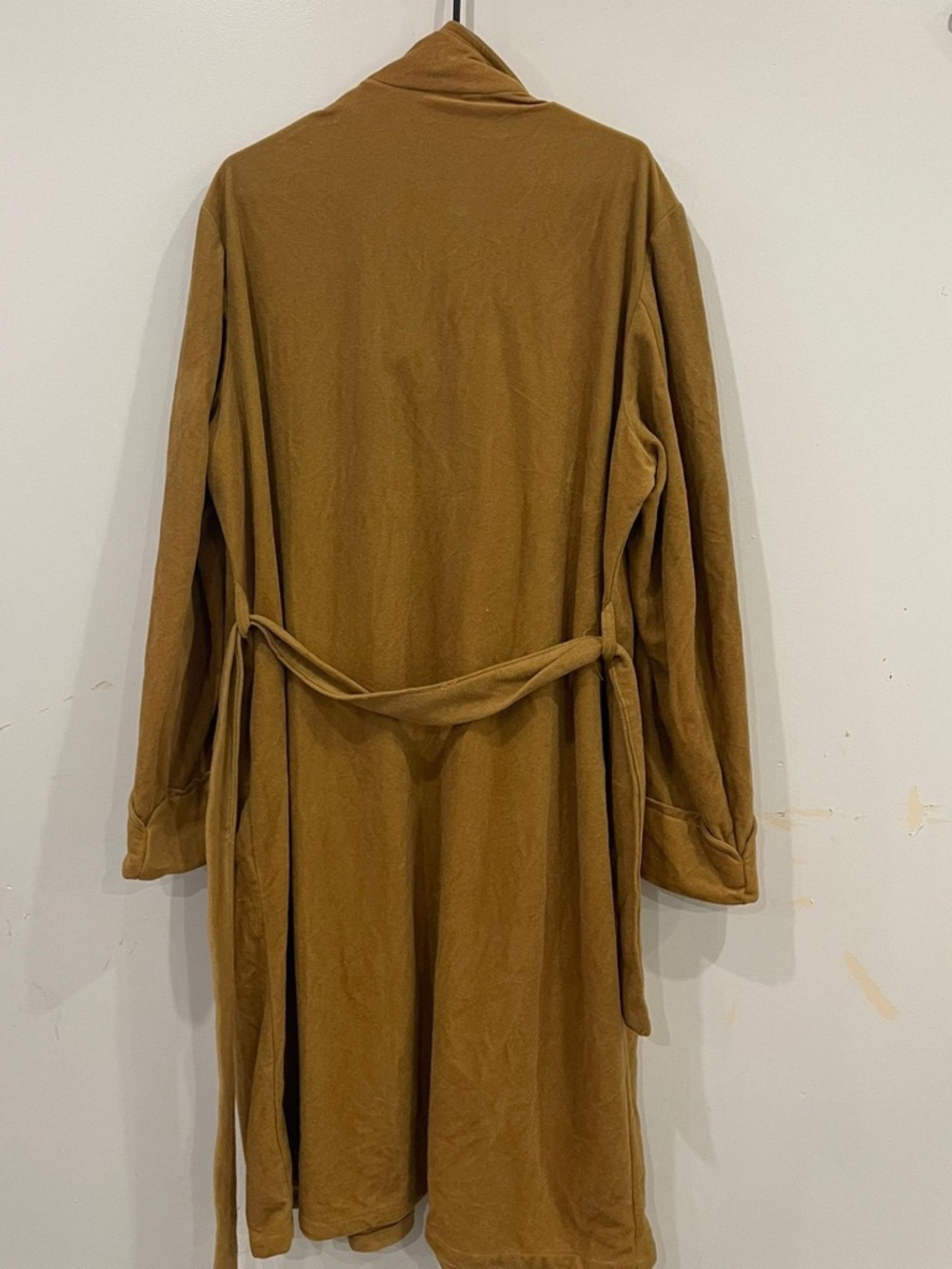 Women’s Camel Velour Tie Waist Bathrobe Robe XL - Picture 4 of 7